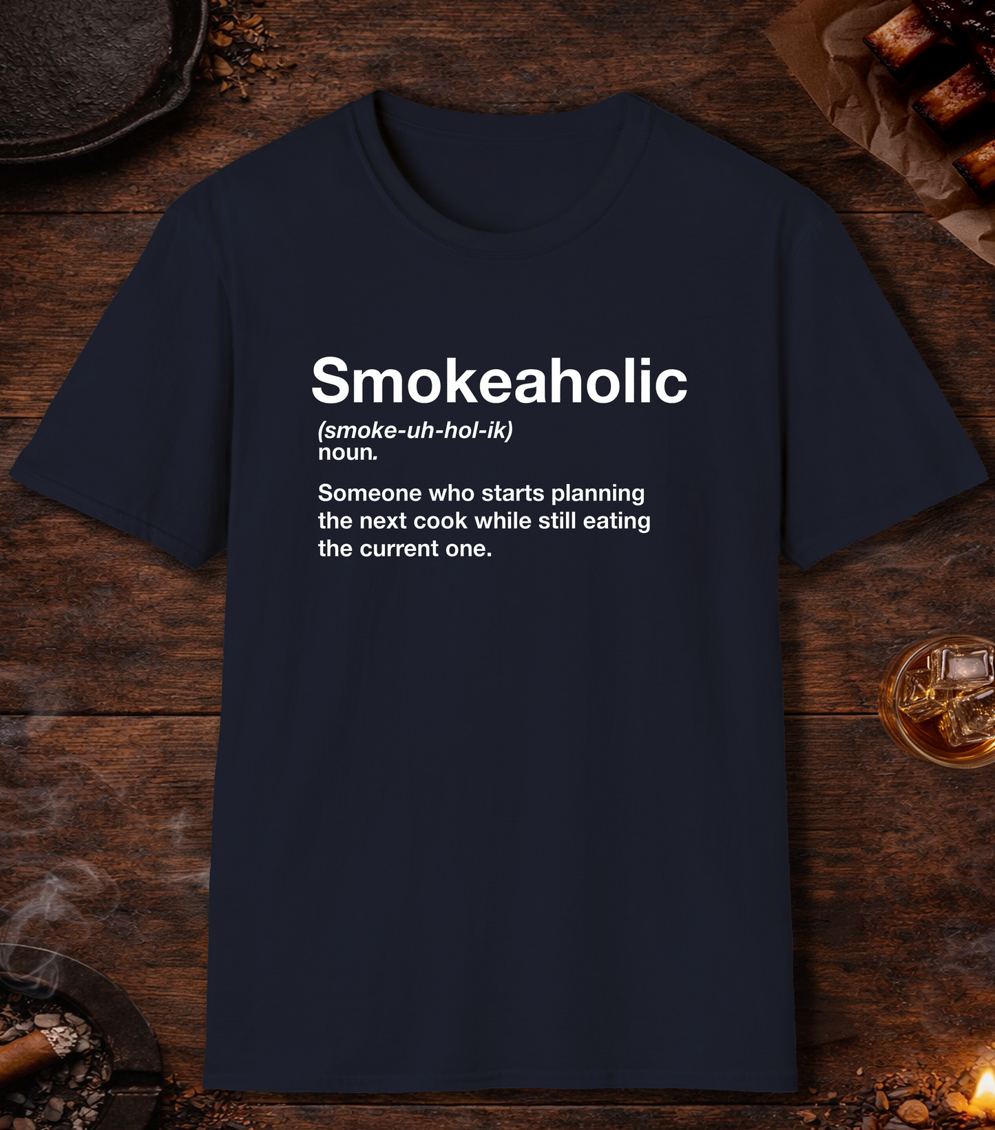 Smokeaholic Transparent T-Shirt - Navy