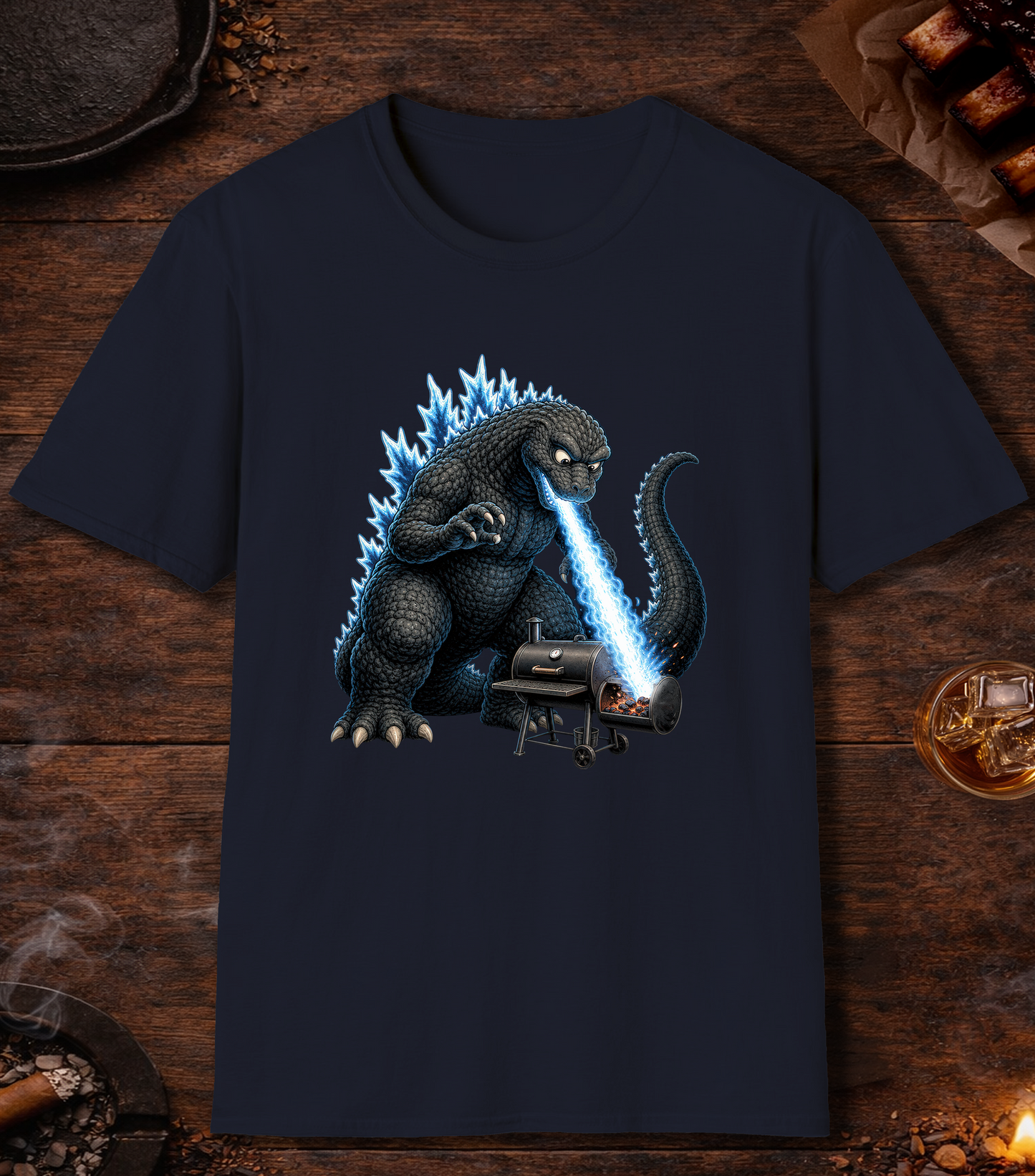 Dino Breath Fire Starter T-Shirt - Navy