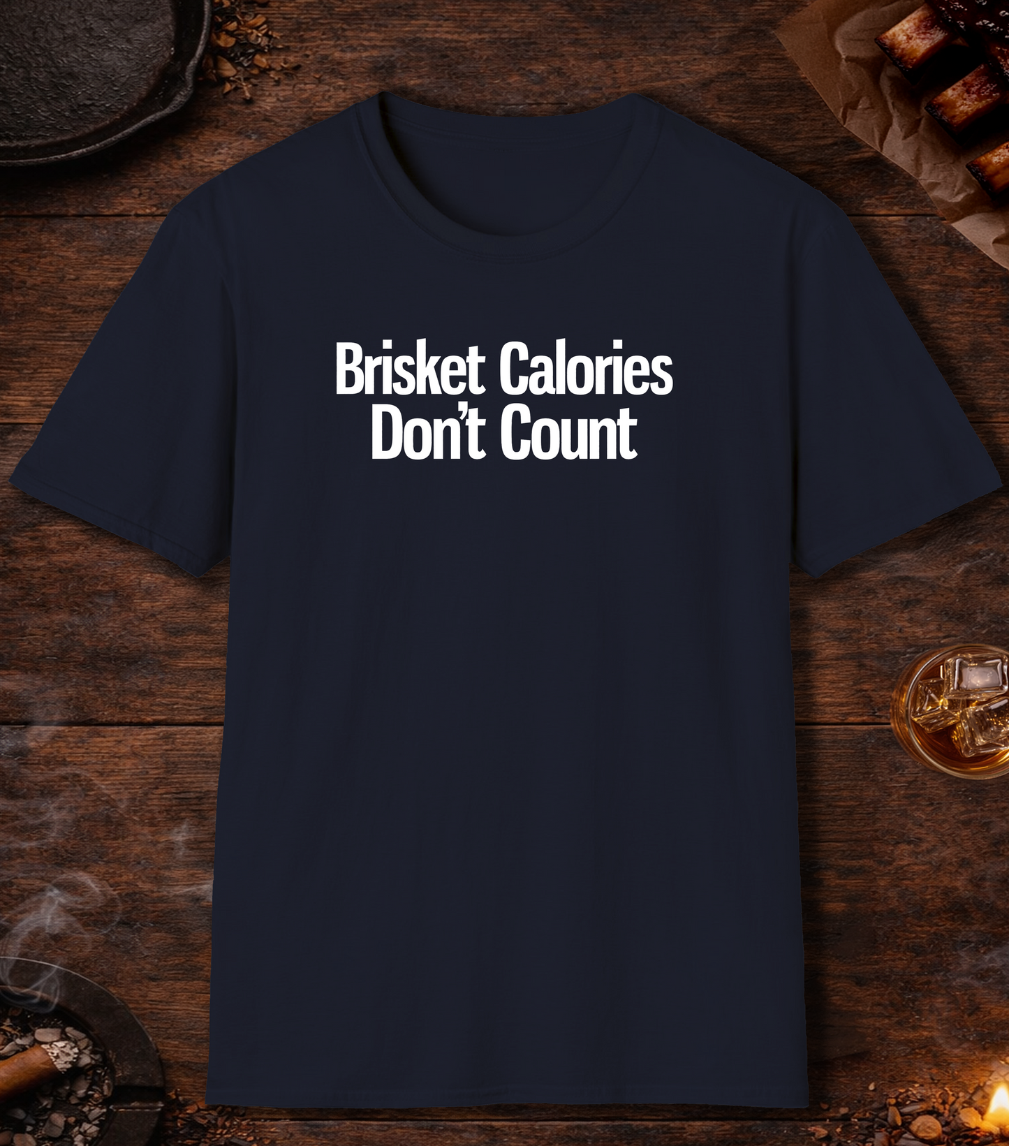 Brisket Calories Dont Count T-Shirt - Navy
