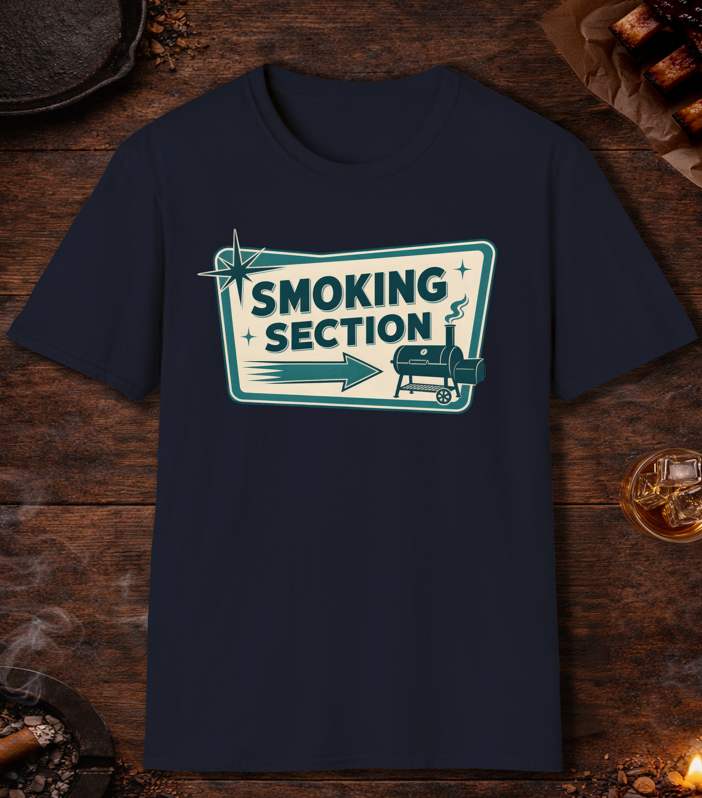Smoking Section T-Shirt - Navy