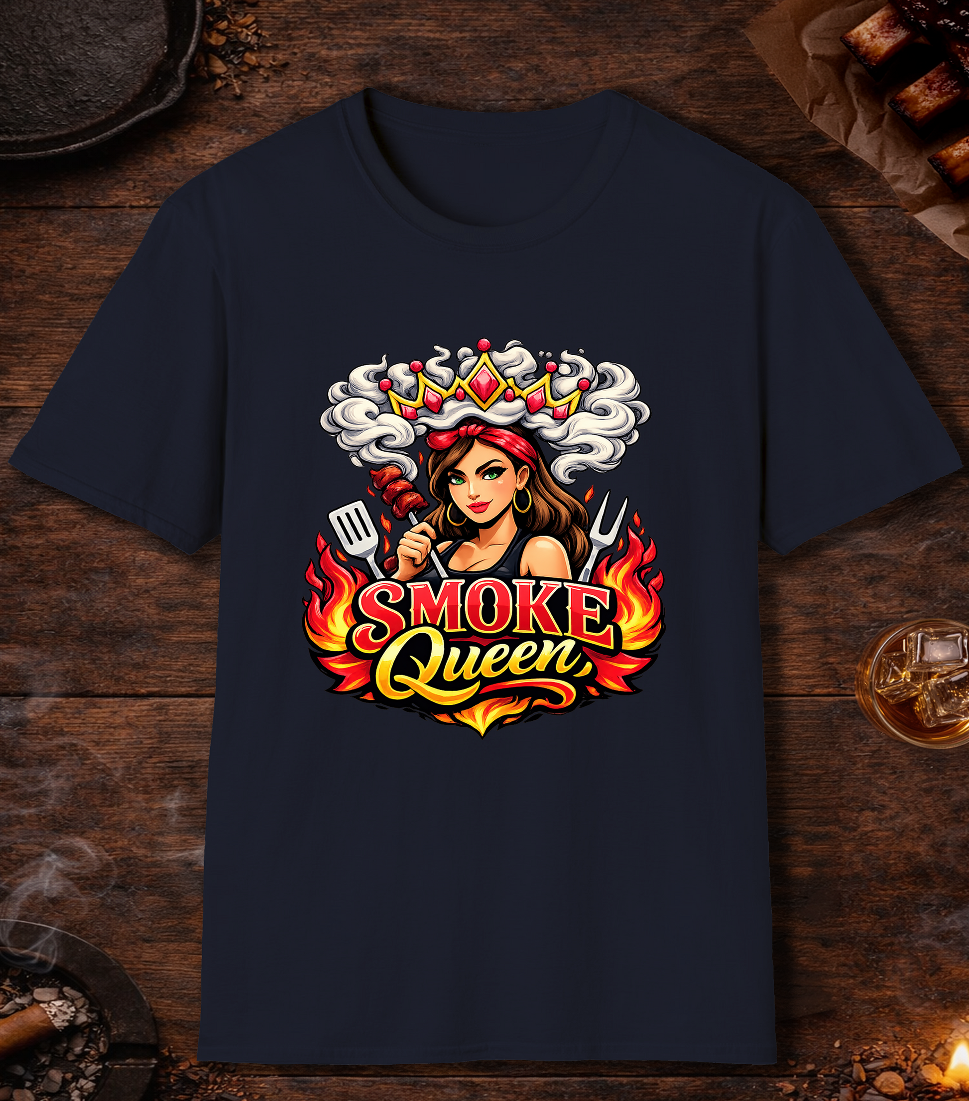 Smoke Queen T-Shirt - Navy