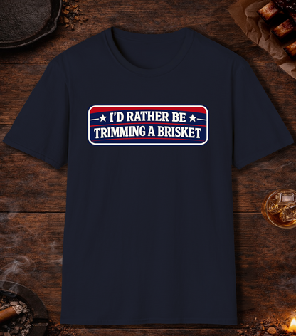 Rather Be Trimming Brisket T-Shirt - Navy