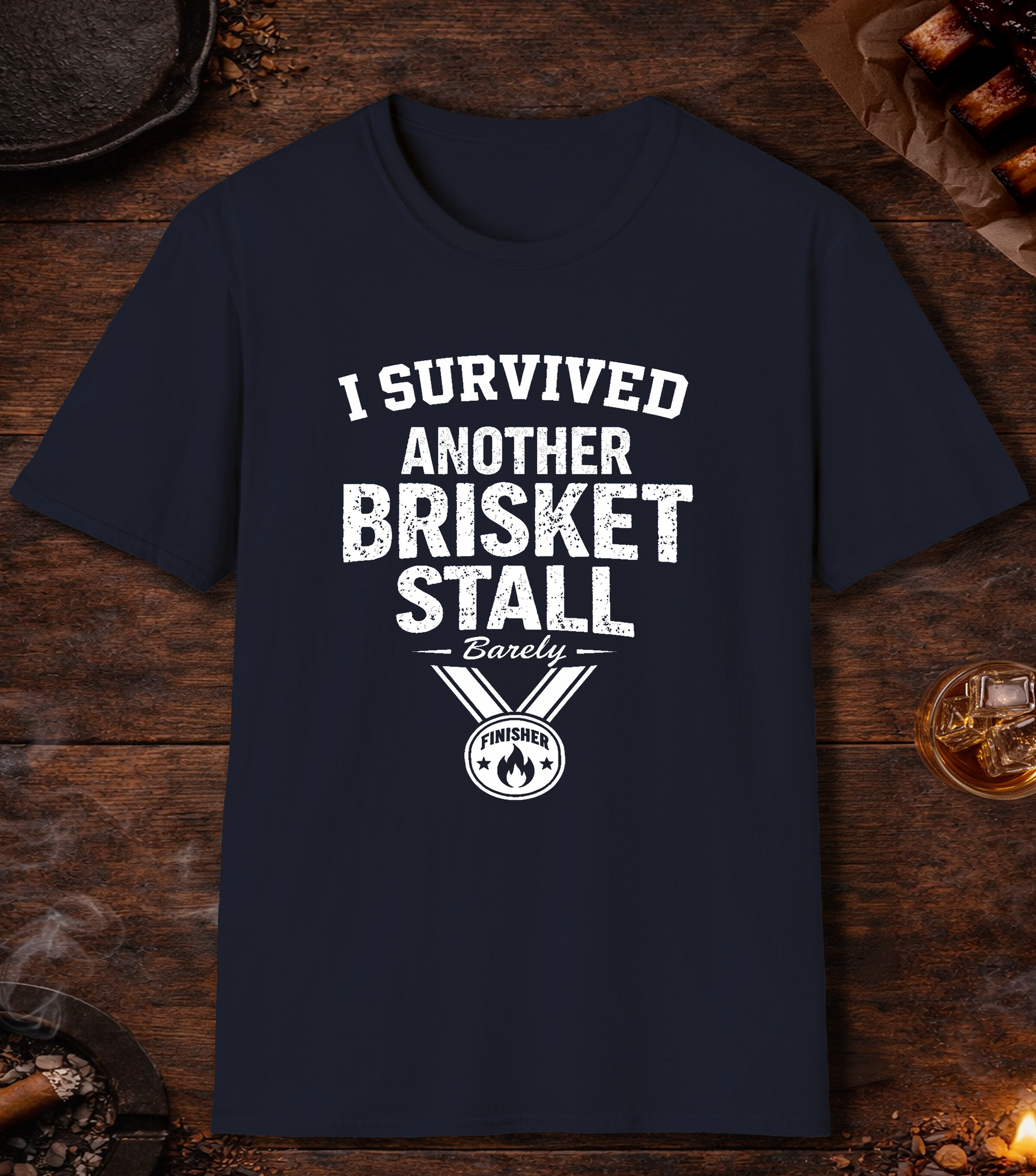 I Survived Another Brisket Stall T-Shirt - Navy