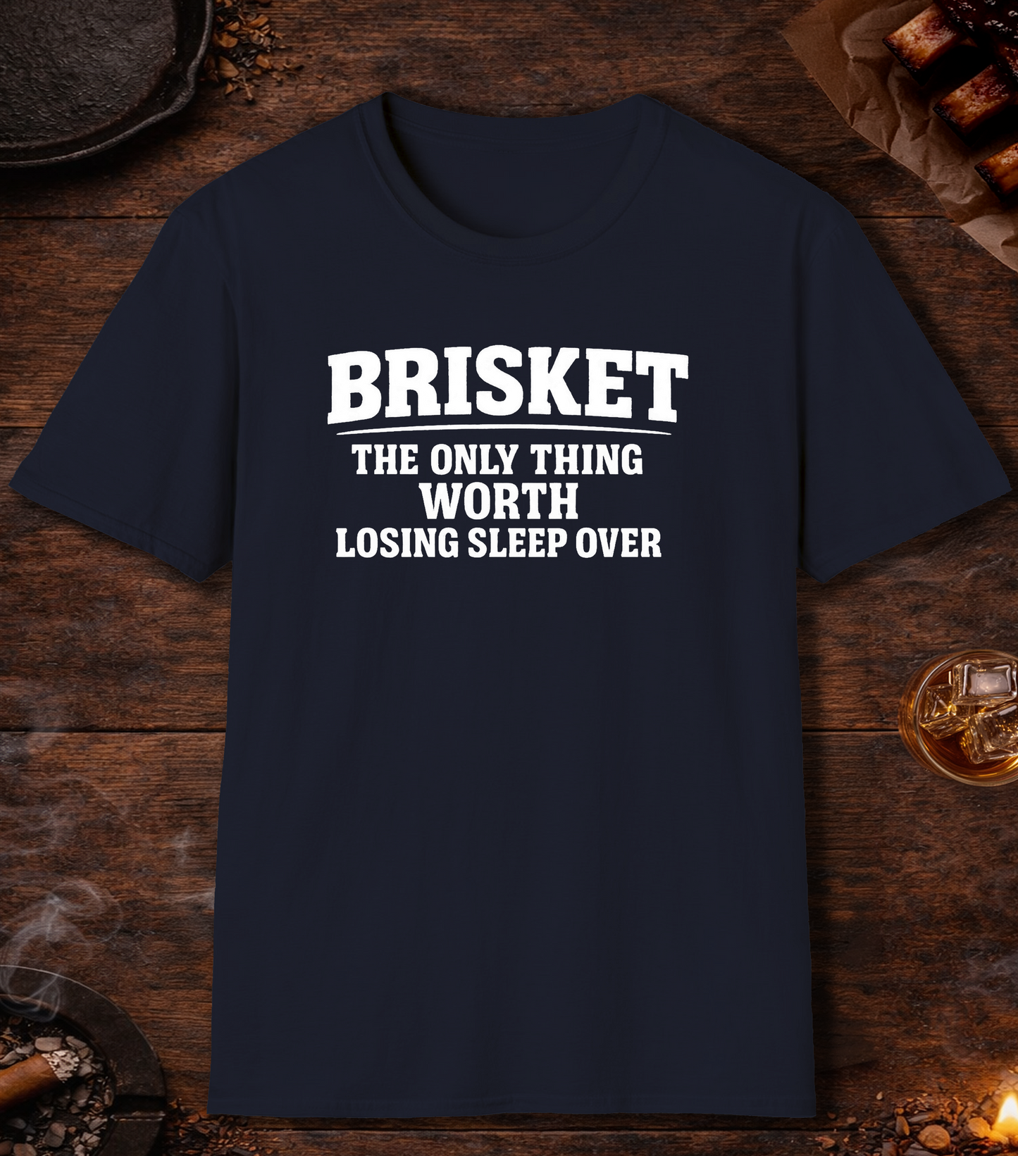 Brisket Worth Losing Sleep T-Shirt - Navy