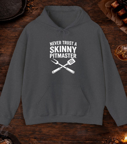 Never Trust A Skinny Pitmaster Hoodie - Dark Heather