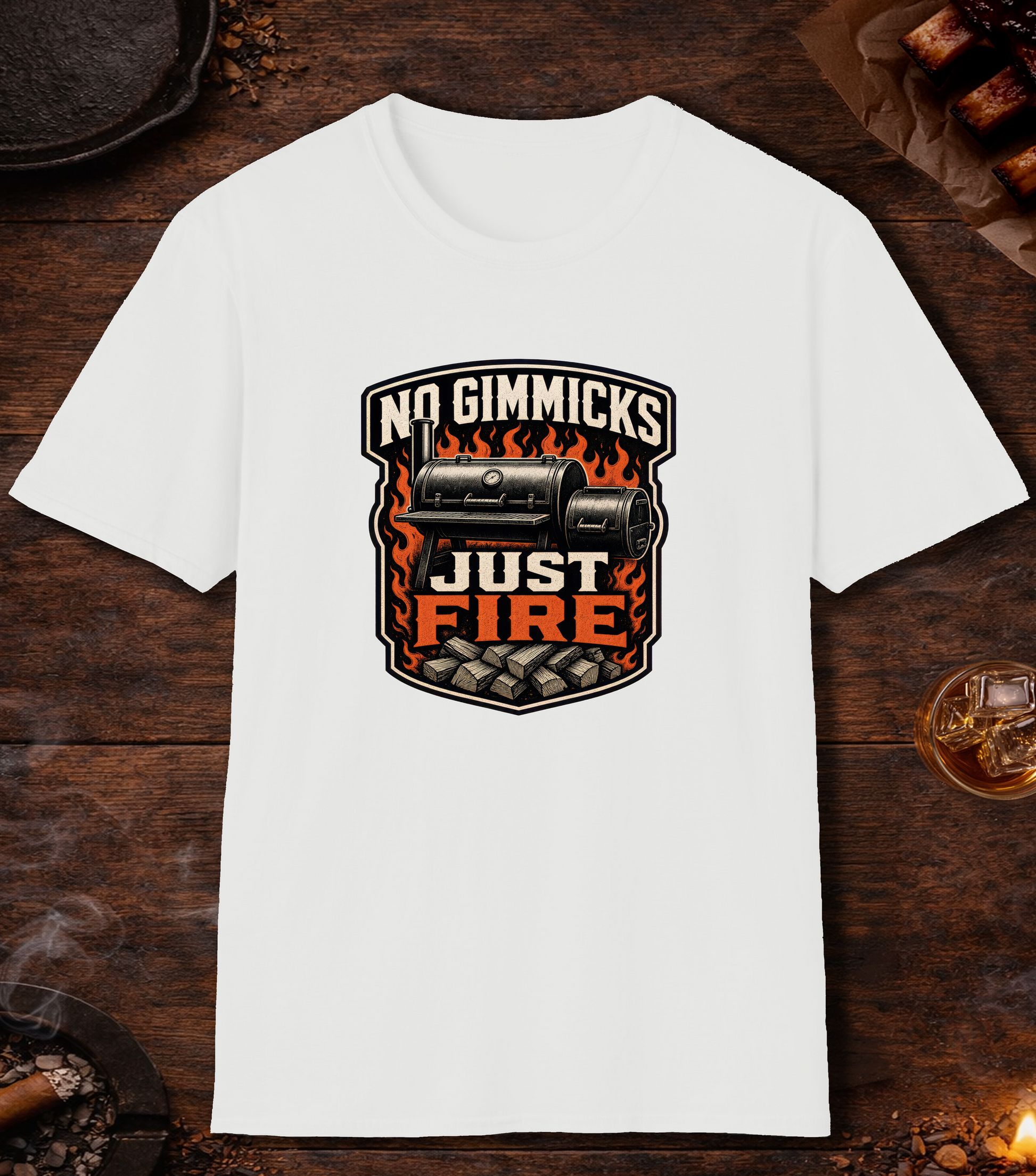 No Gimmicks Just Fire T-Shirt - White