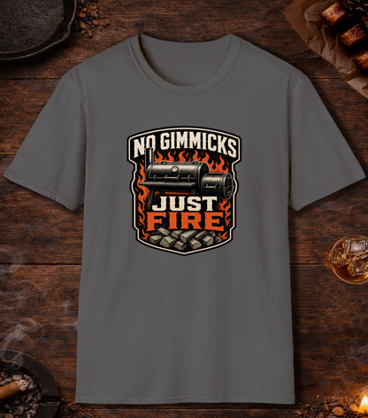 No Gimmicks Just Fire T-Shirt - Charcoal