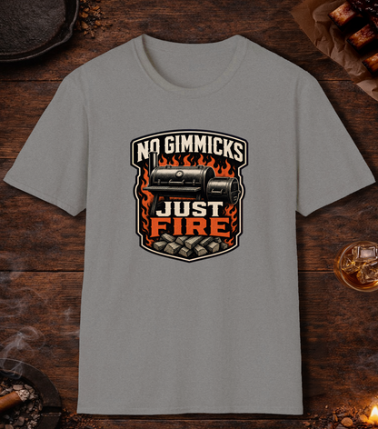 No Gimmicks Just Fire T-Shirt - Sport Grey