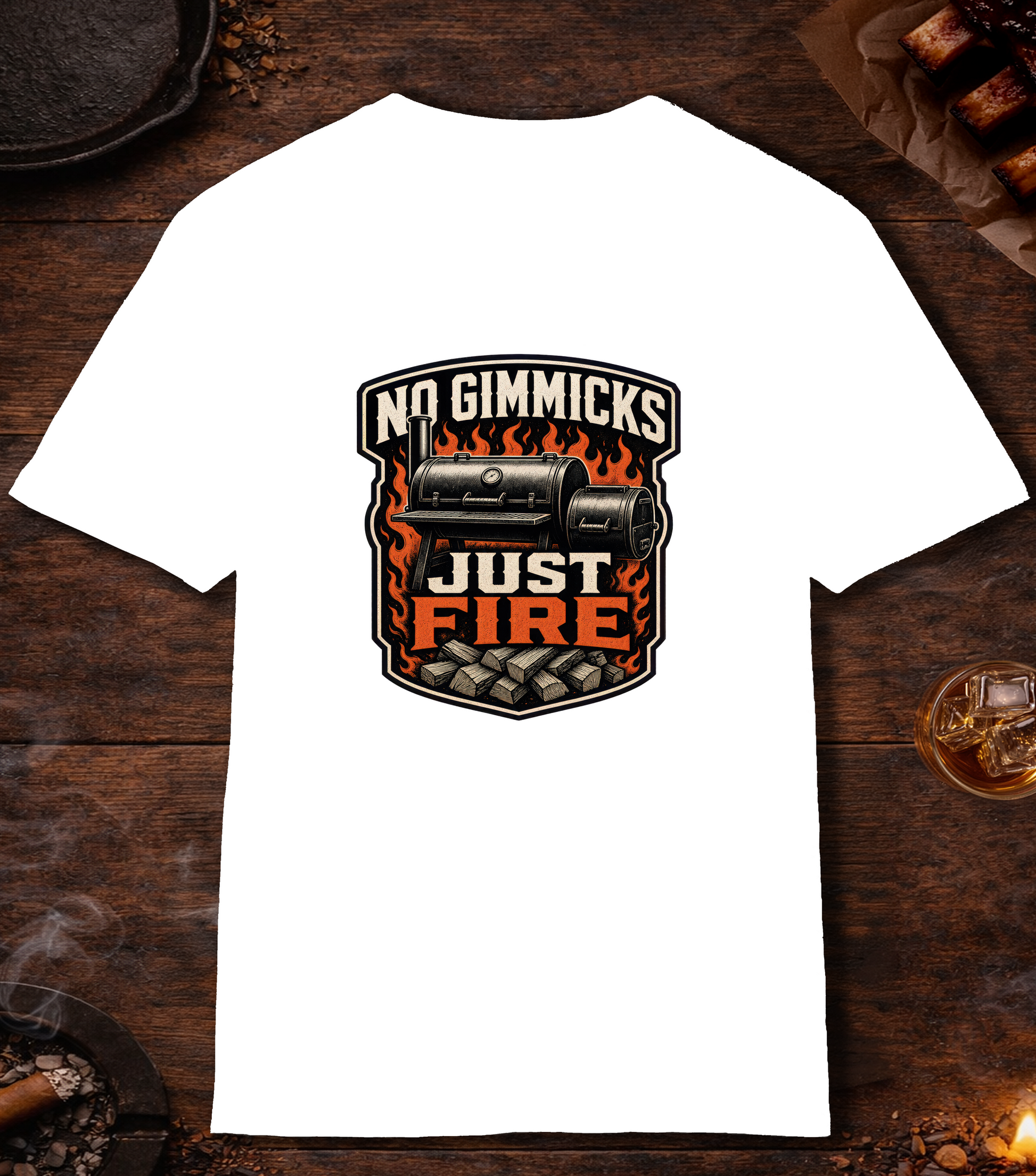 No Gimmicks Just Fire T-Shirt - White