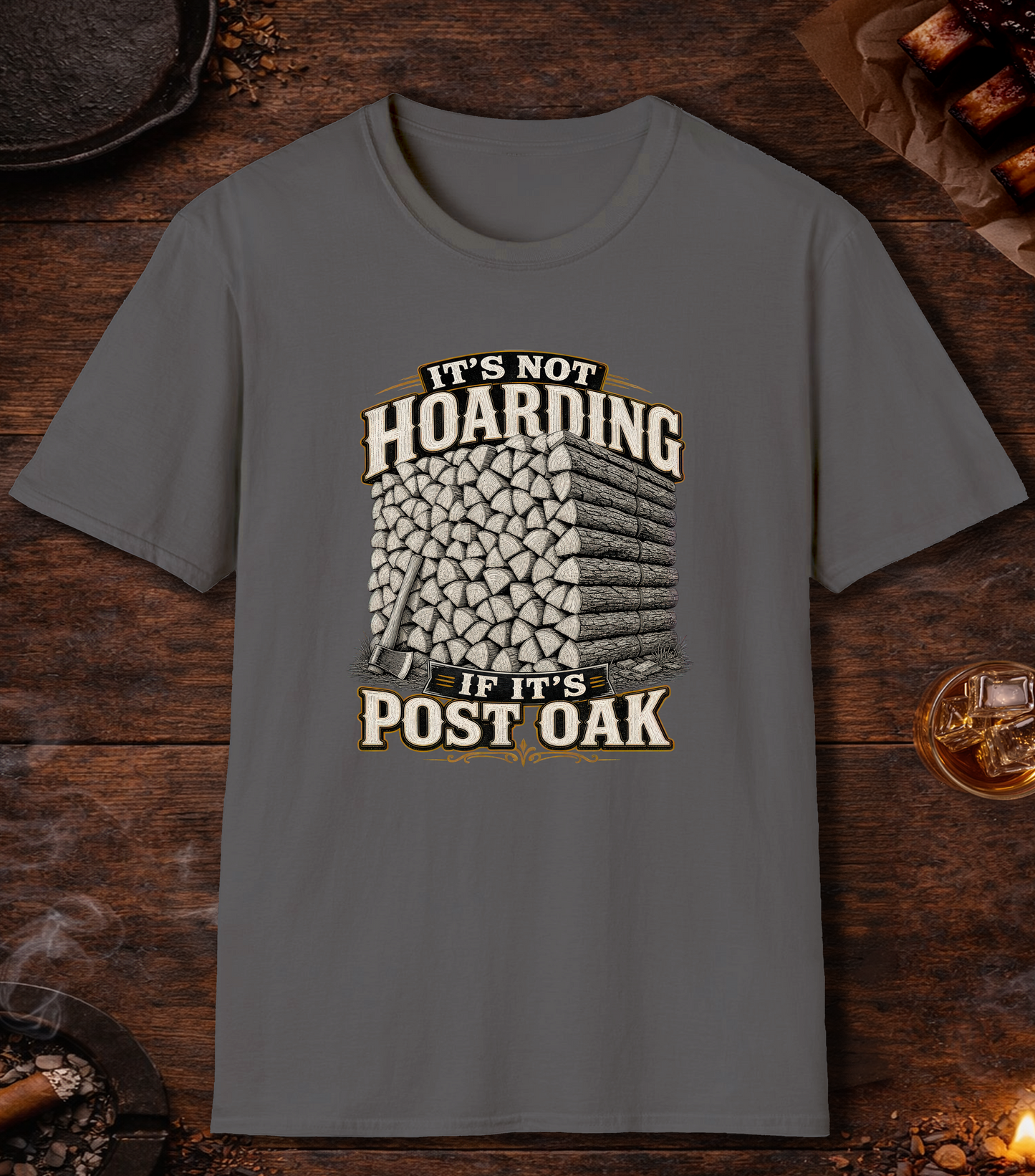 Not Hoarding Post Oak T-Shirt - Charcoal