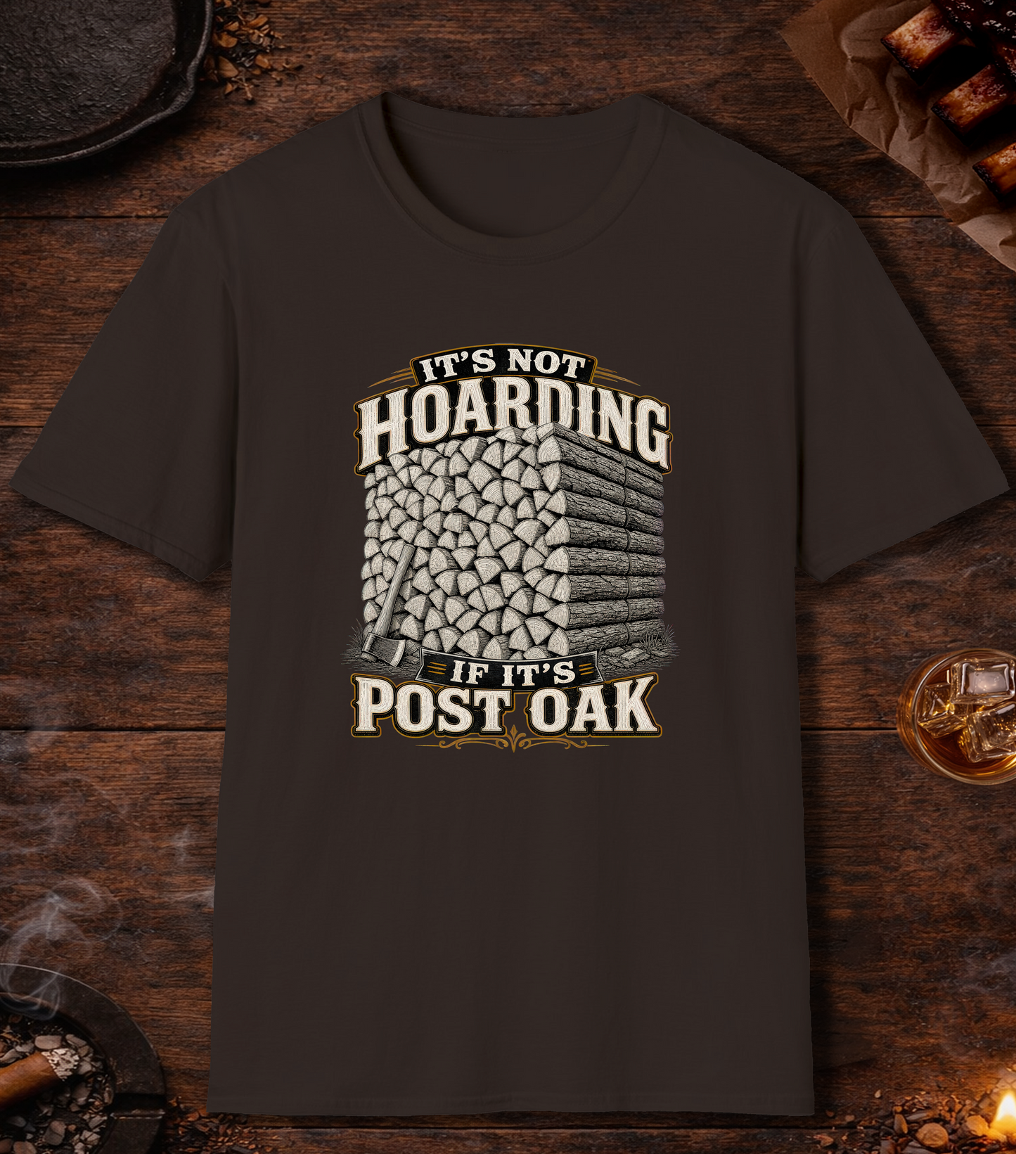 Not Hoarding Post Oak T-Shirt - Dark Chocolate