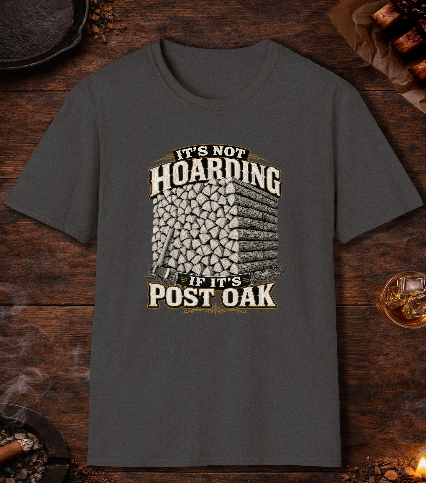 Not Hoarding Post Oak T-Shirt - Dark Heather