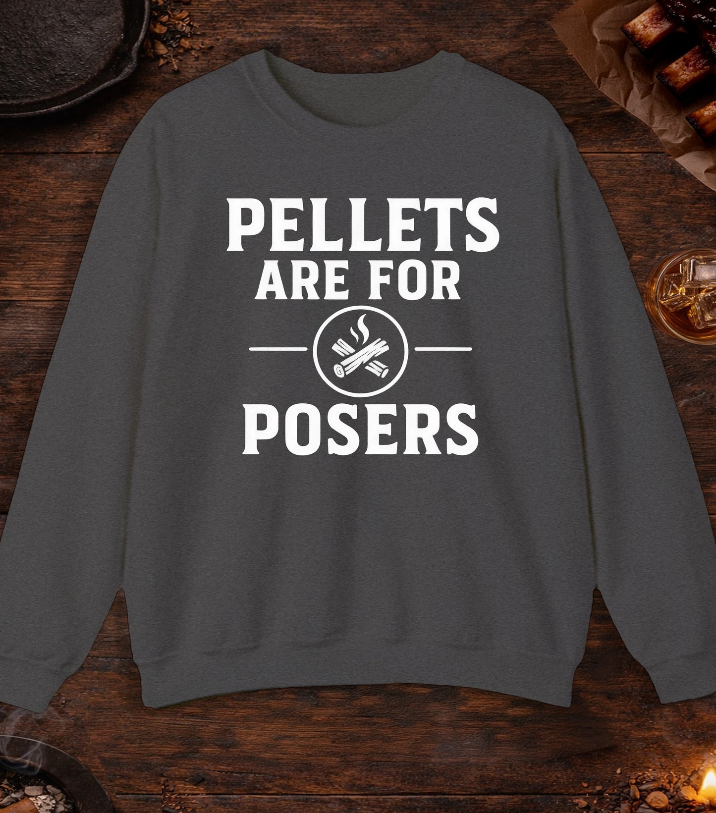 Pellets Are For Posers Crewneck - Dark Heather