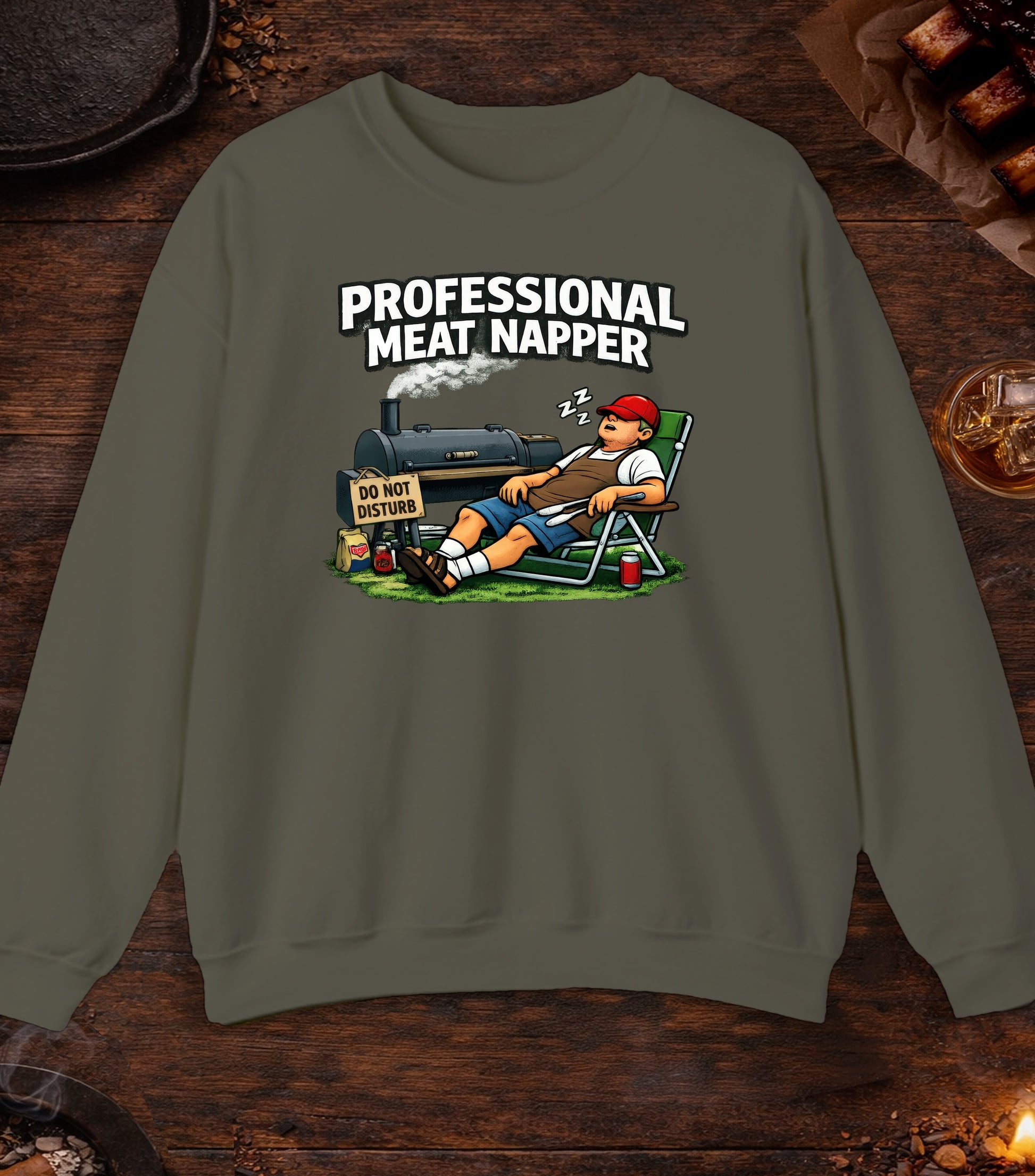 Professional Meat Napper Crewneck - Military Green