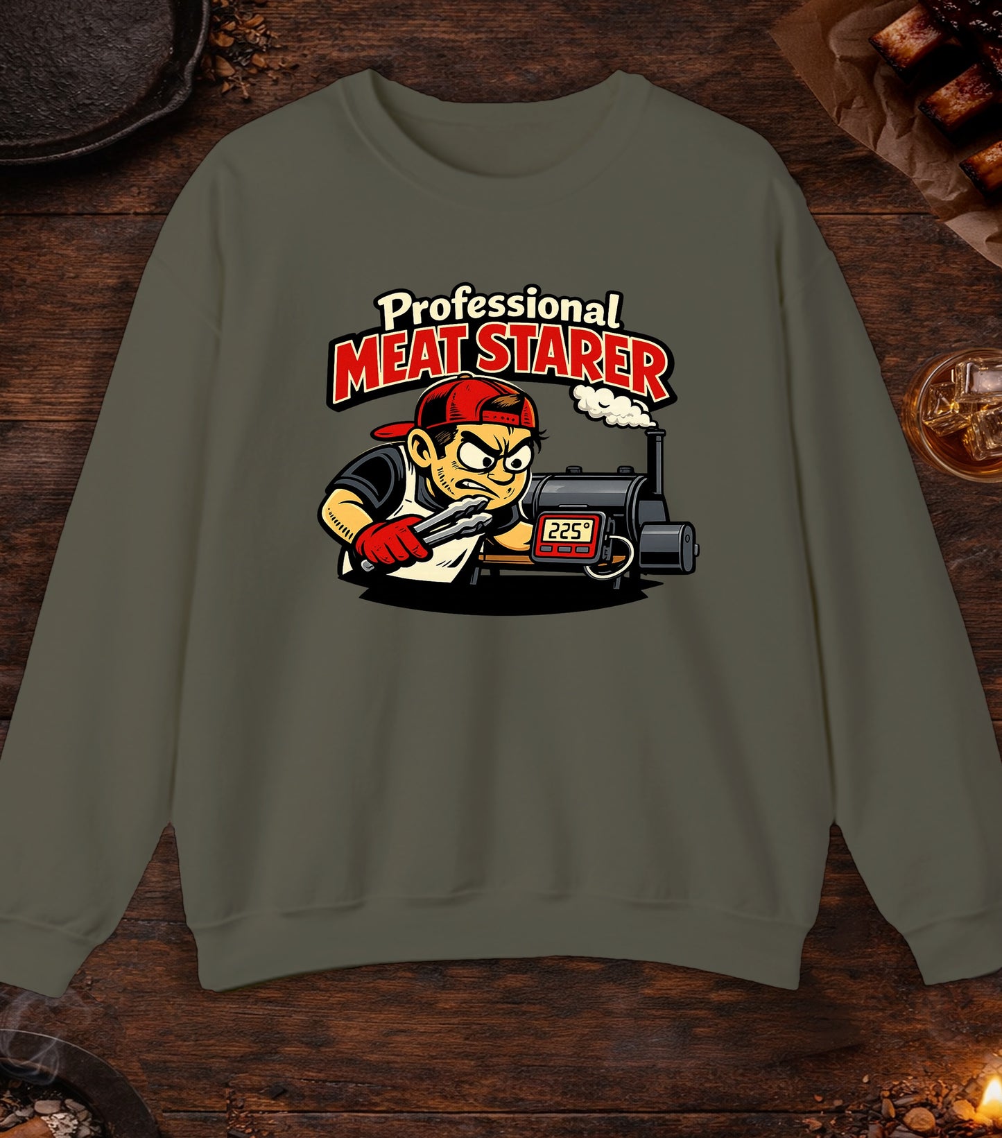 Professional Meat Starer Crewneck - Military Green