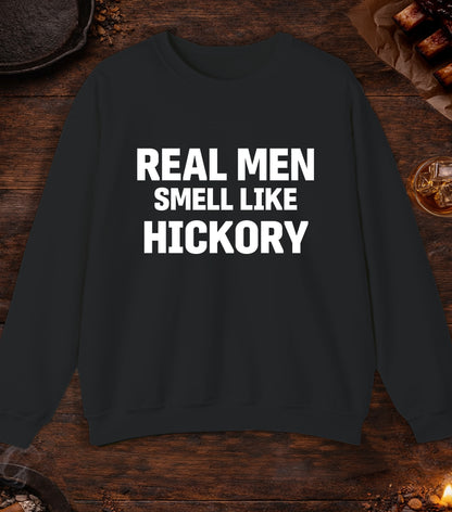 Real Men Smell Like Hickory Crewneck - Black