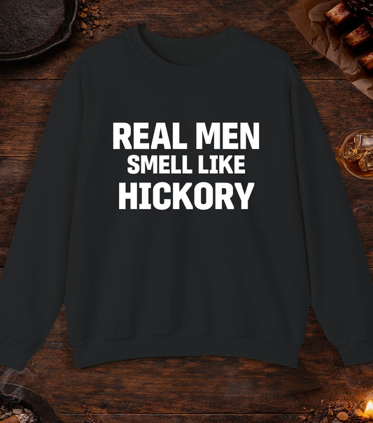 Real Men Smell Like Hickory Crewneck - Black