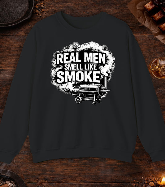 Real Men Smell Like Smoke Crewneck - Black