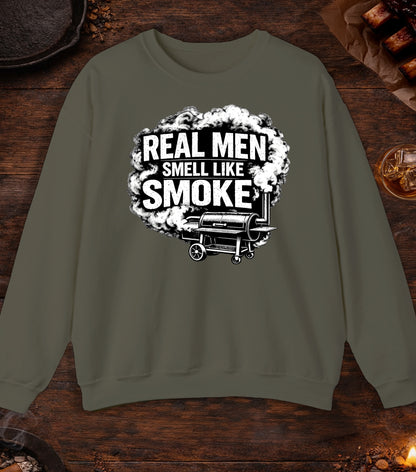 Real Men Smell Like Smoke Crewneck - Military Green