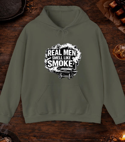Real Men Smell Like Smoke Hoodie - Military Green