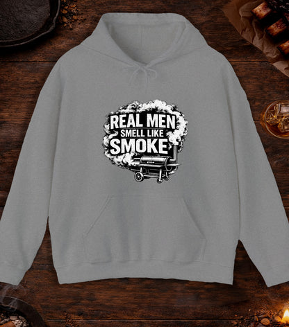 Real Men Smell Like Smoke Hoodie - Sport Grey