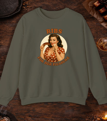 Ribs For Her Pleasure Crewneck - Military Green
