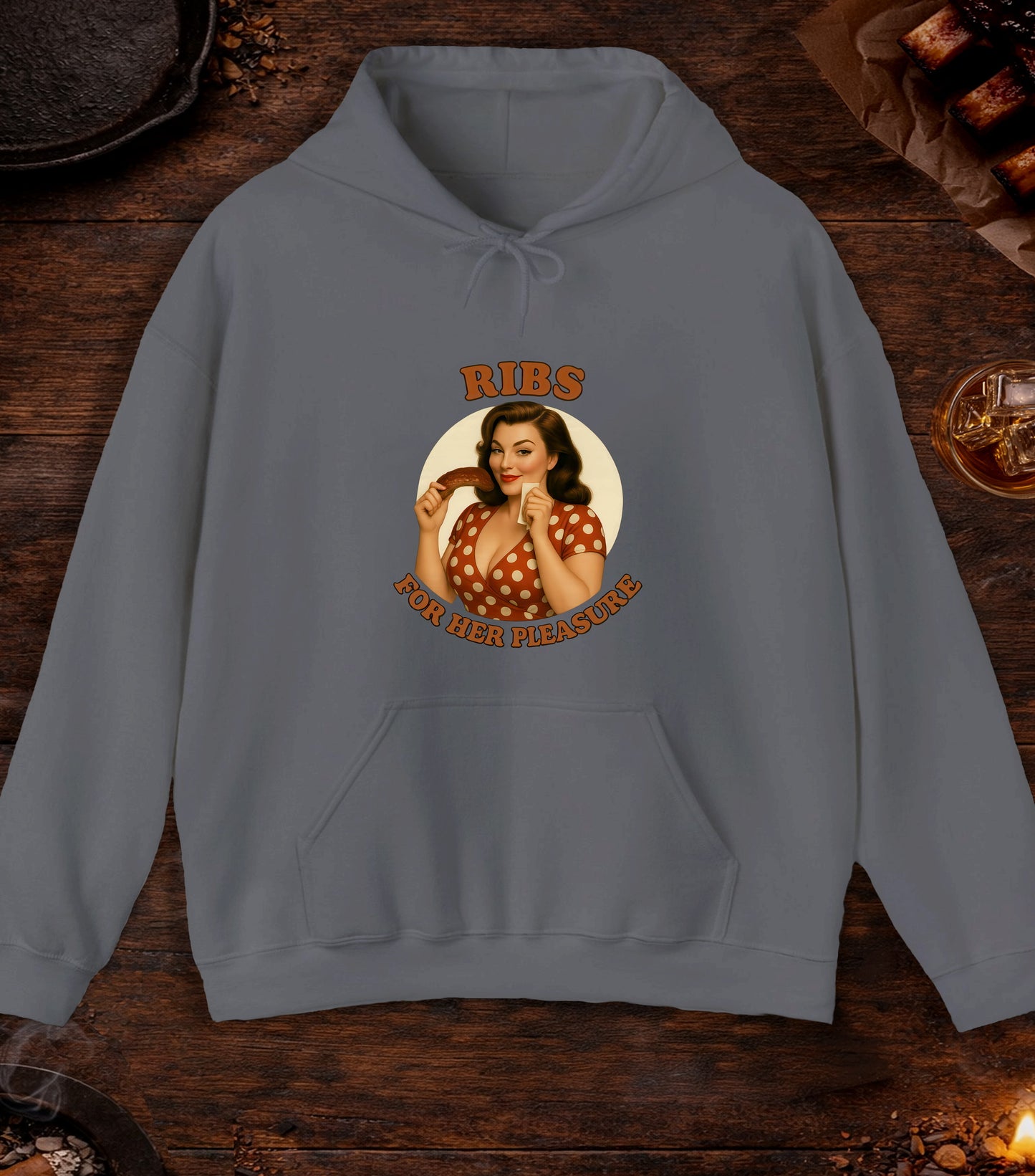 Ribs For Her Pleasure Hoodie - Charcoal