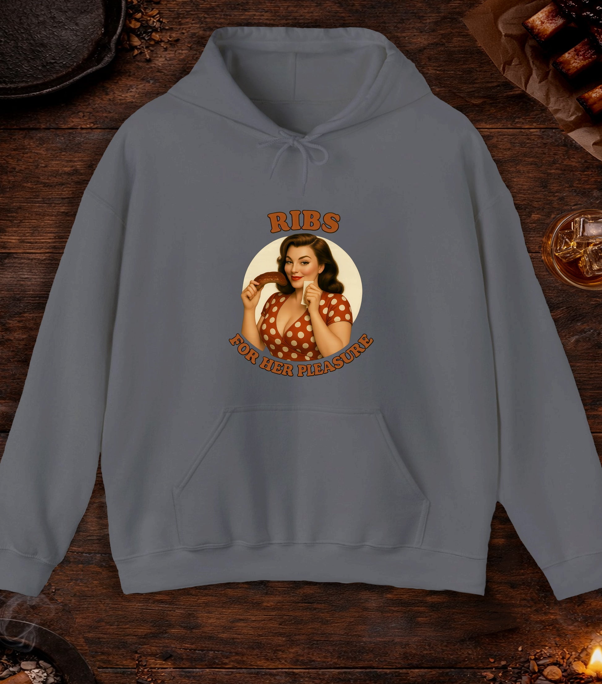 Ribs For Her Pleasure Hoodie - Charcoal