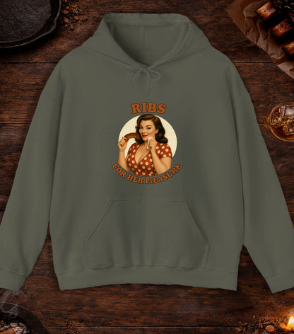 Ribs For Her Pleasure Hoodie - Military Green