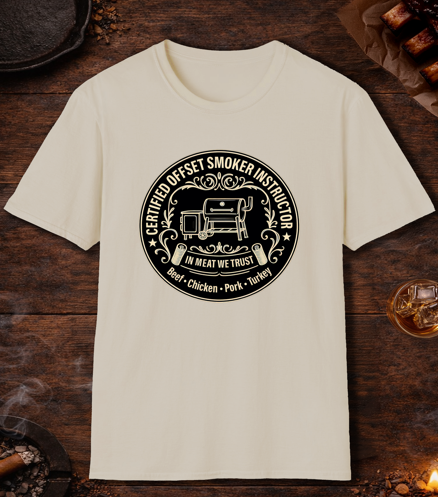 Certified Offset Smoker Instructor T-Shirt - Sand
