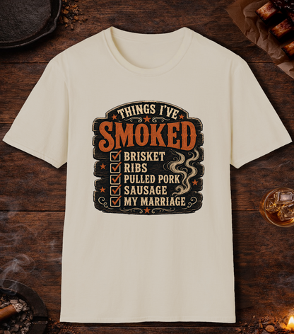 Things Ive Smoked Marriage T-Shirt - Sand