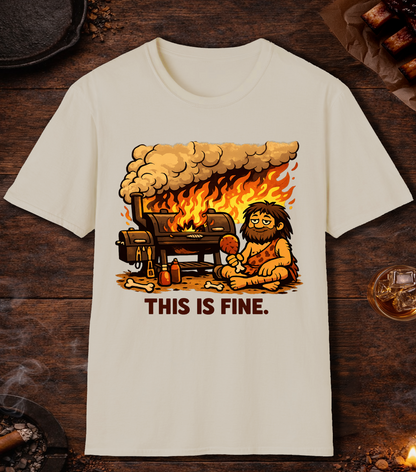 BBQ This Is Fine T-Shirt - Sand