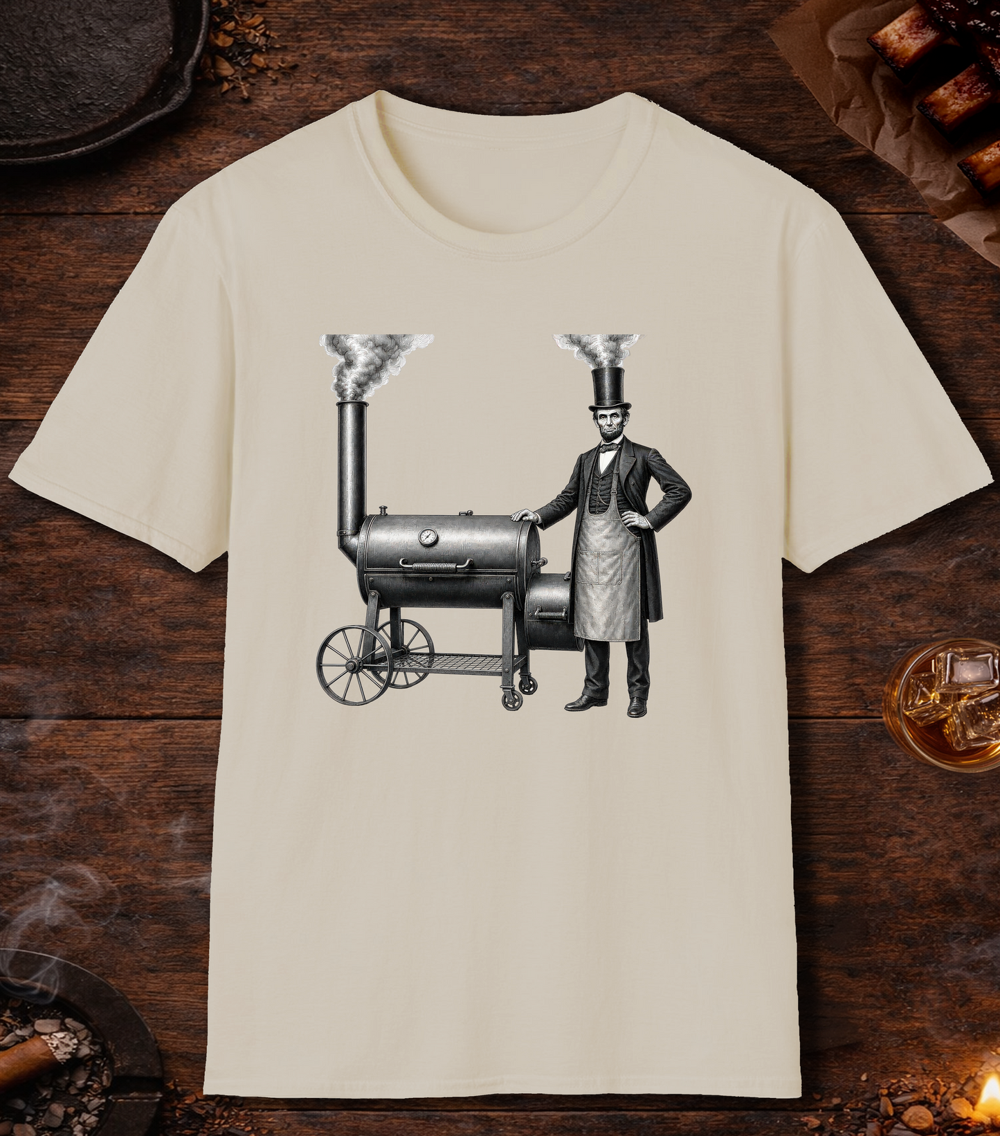 Abe Lincoln Stovetop T-Shirt - Sand