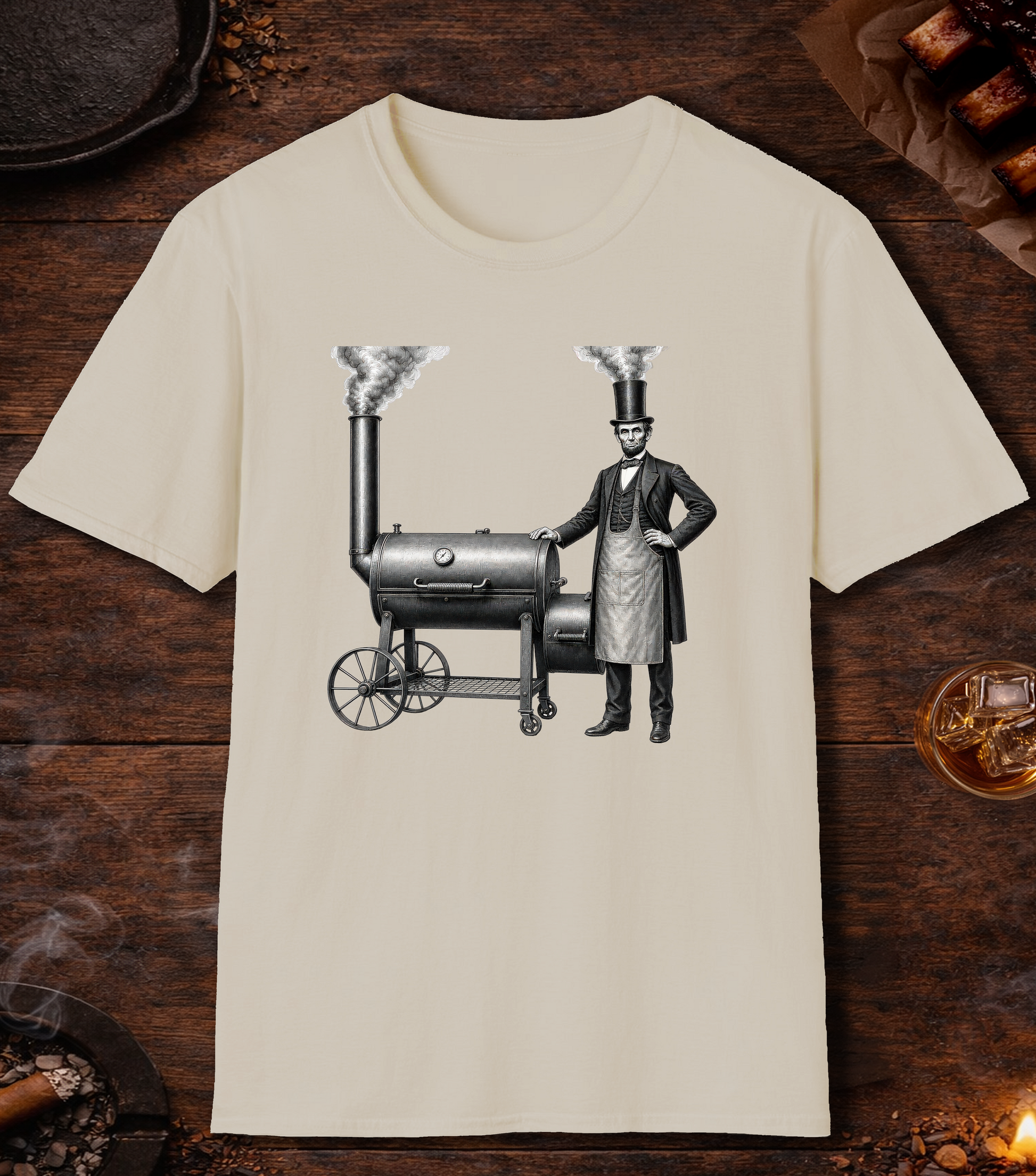 Abe Lincoln Stovetop T-Shirt - Sand