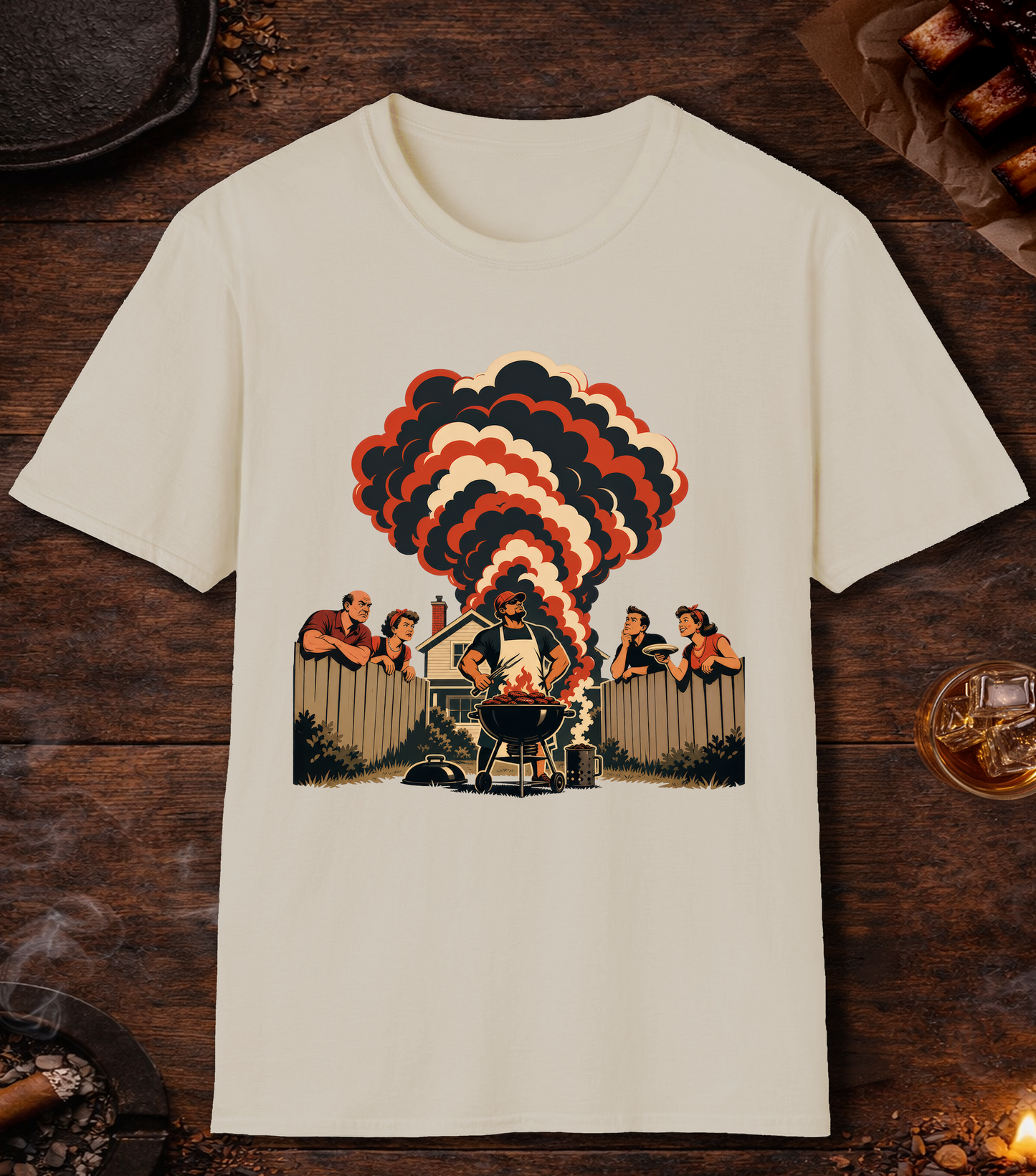 Neighborhood BBQ King T-Shirt - Sand