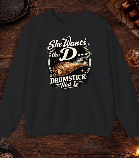 She Wants The D Crewneck - Black