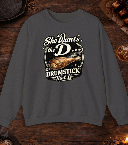 She Wants The D Crewneck - Dark Heather