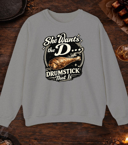 She Wants The D Crewneck - Sport Grey