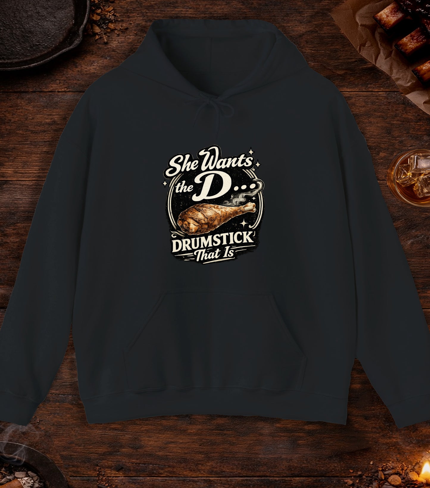 She Wants The D Hoodie - Black