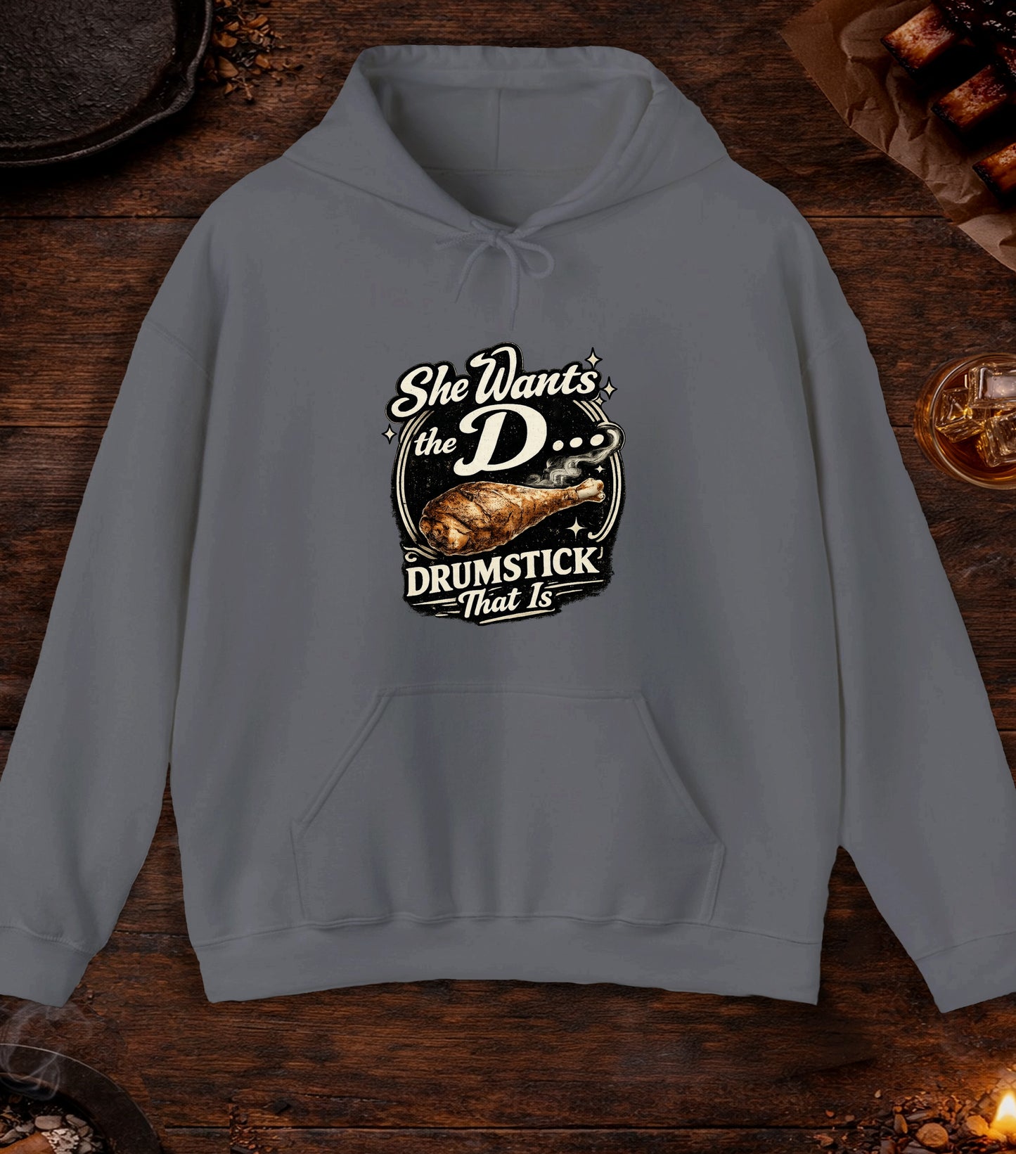 She Wants The D Hoodie - Charcoal