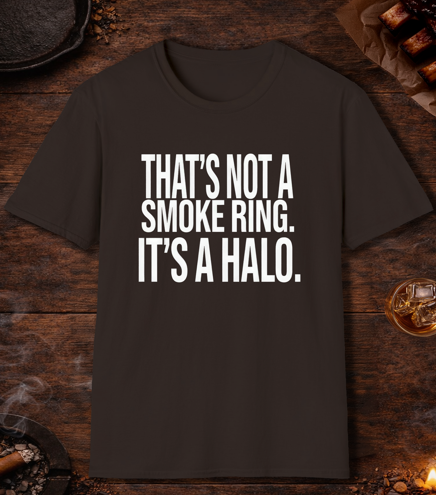 Smoke Ring Halo T-Shirt - Dark Chocolate