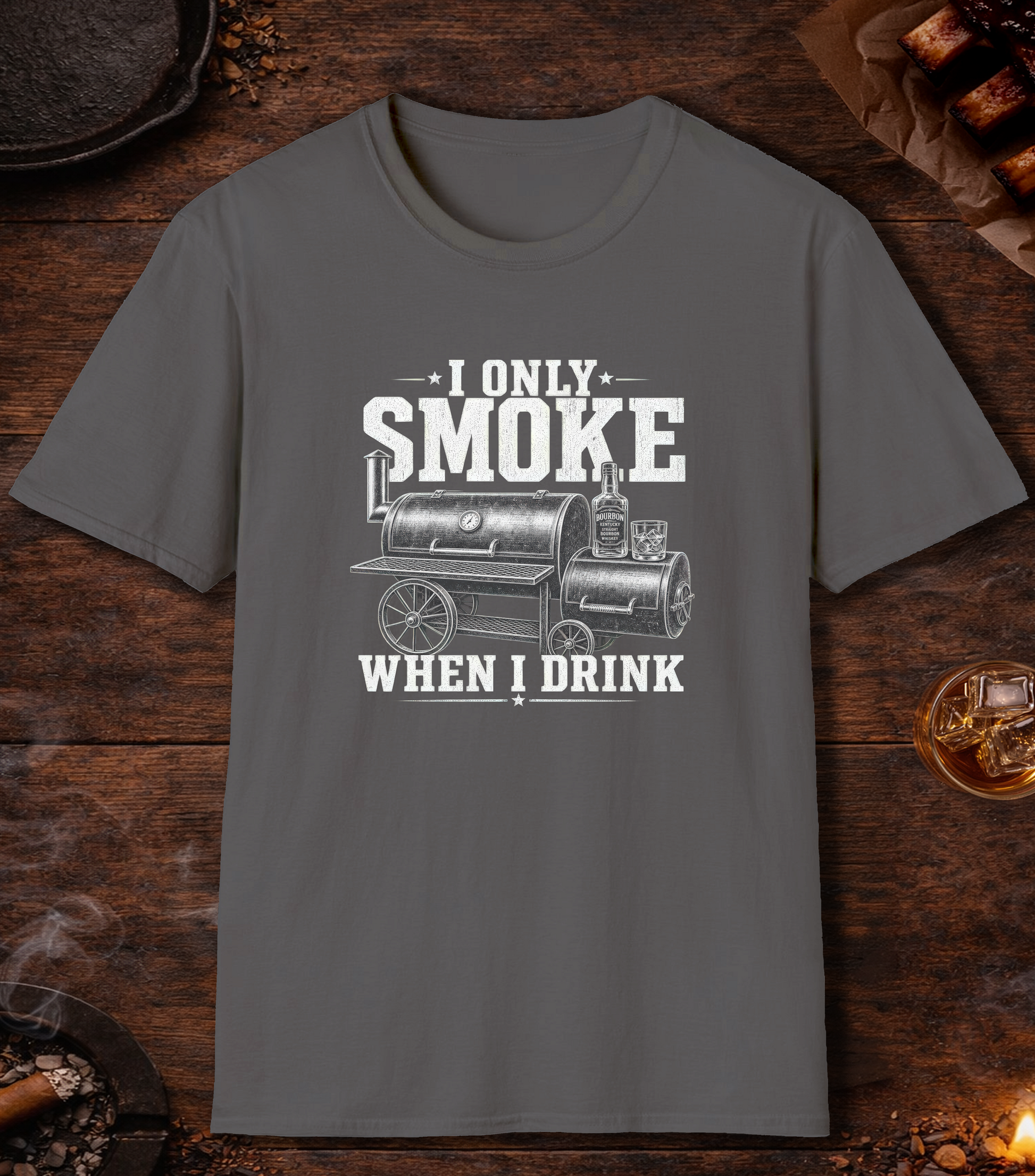 Smoke When I Drink T-Shirt - Charcoal