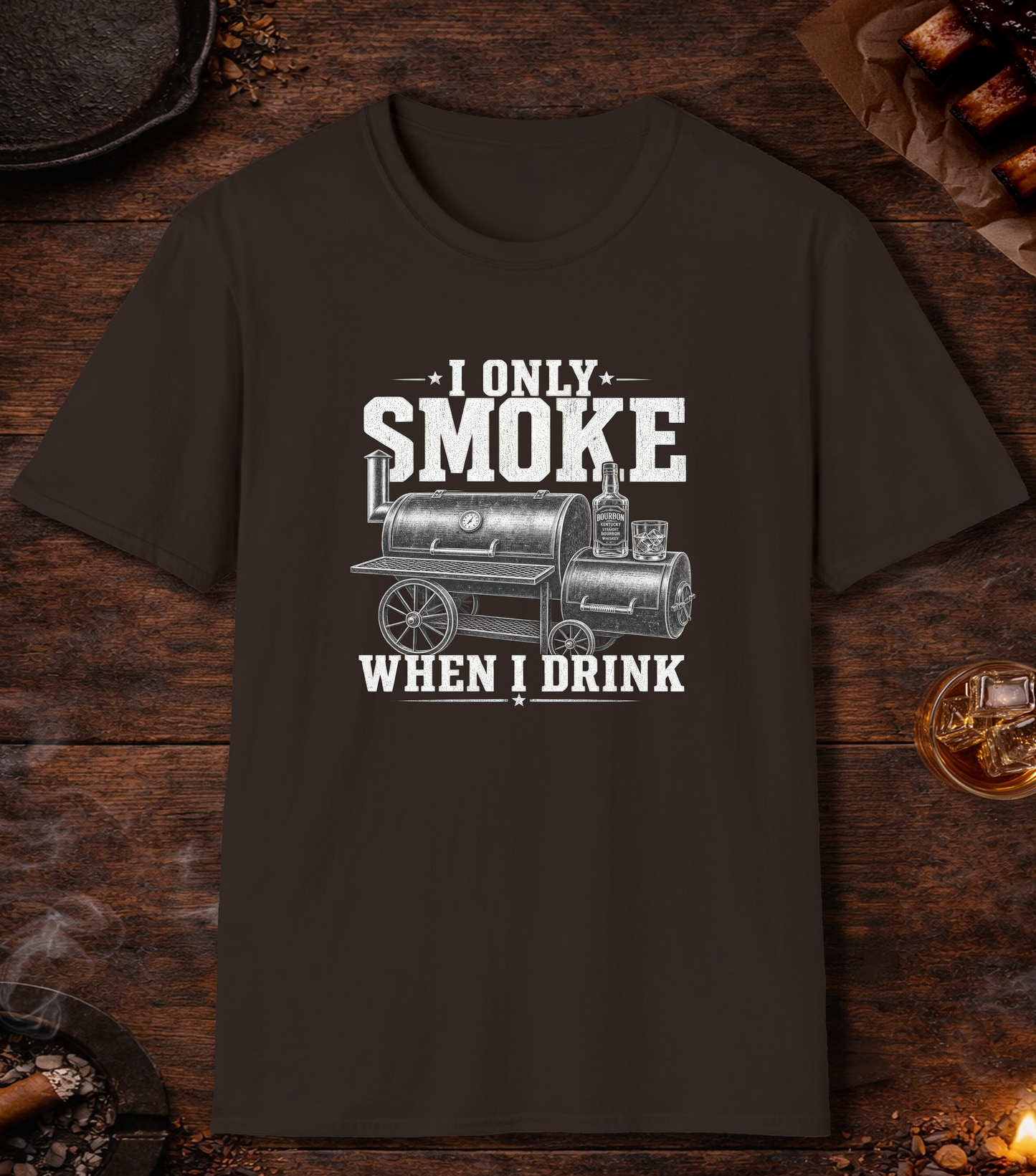 Smoke When I Drink T-Shirt - Dark Chocolate