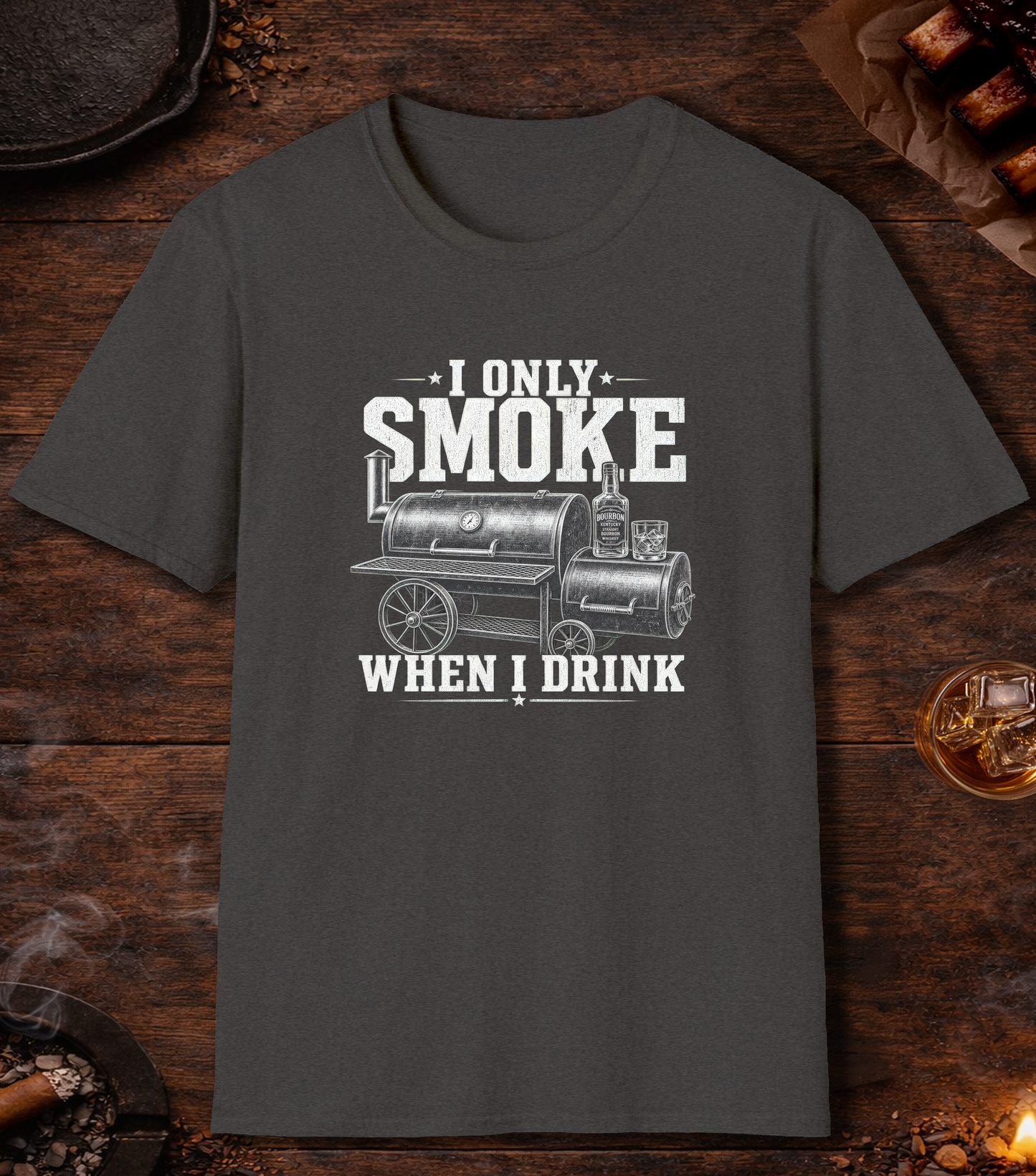 Smoke When I Drink T-Shirt - Dark Heather
