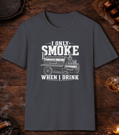 Smoke When I Drink T-Shirt - Heather Navy