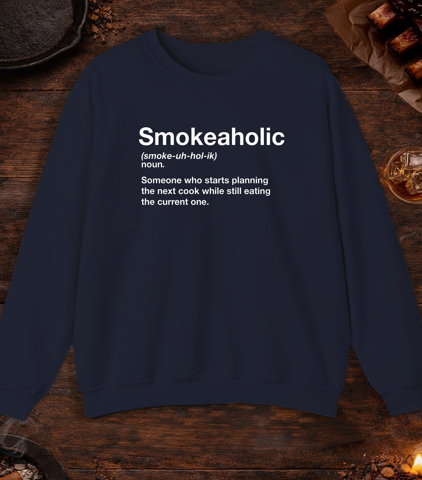 Smokeaholic Transparent Crewneck - Navy