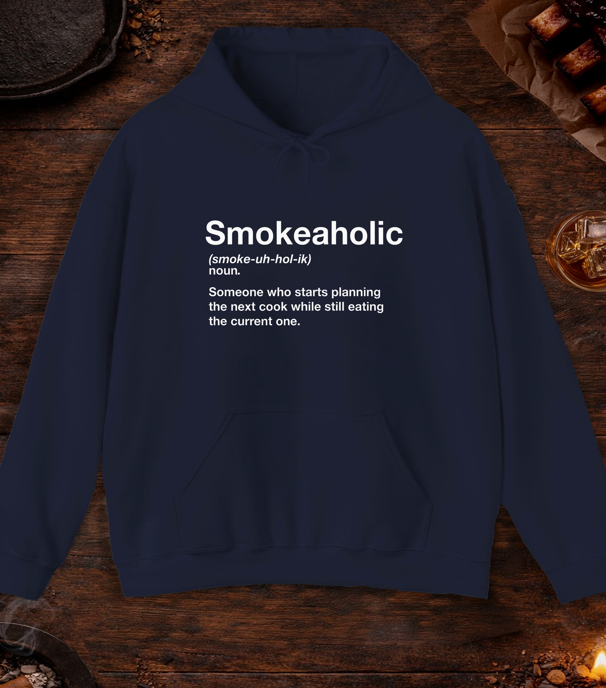 Smokeaholic Transparent Hoodie - Navy