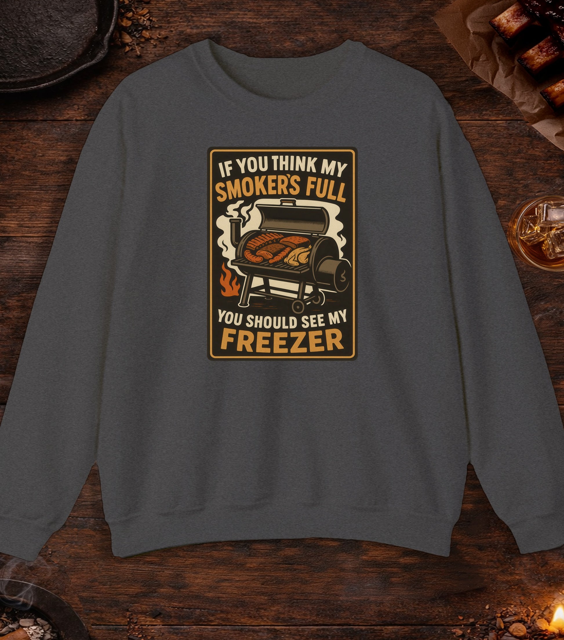 Smoker Full Freezer Crewneck - Dark Heather