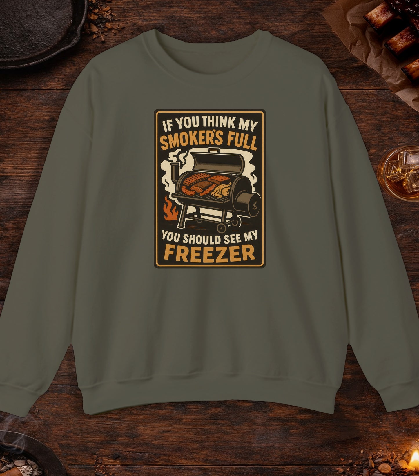 Smoker Full Freezer Crewneck - Military Green