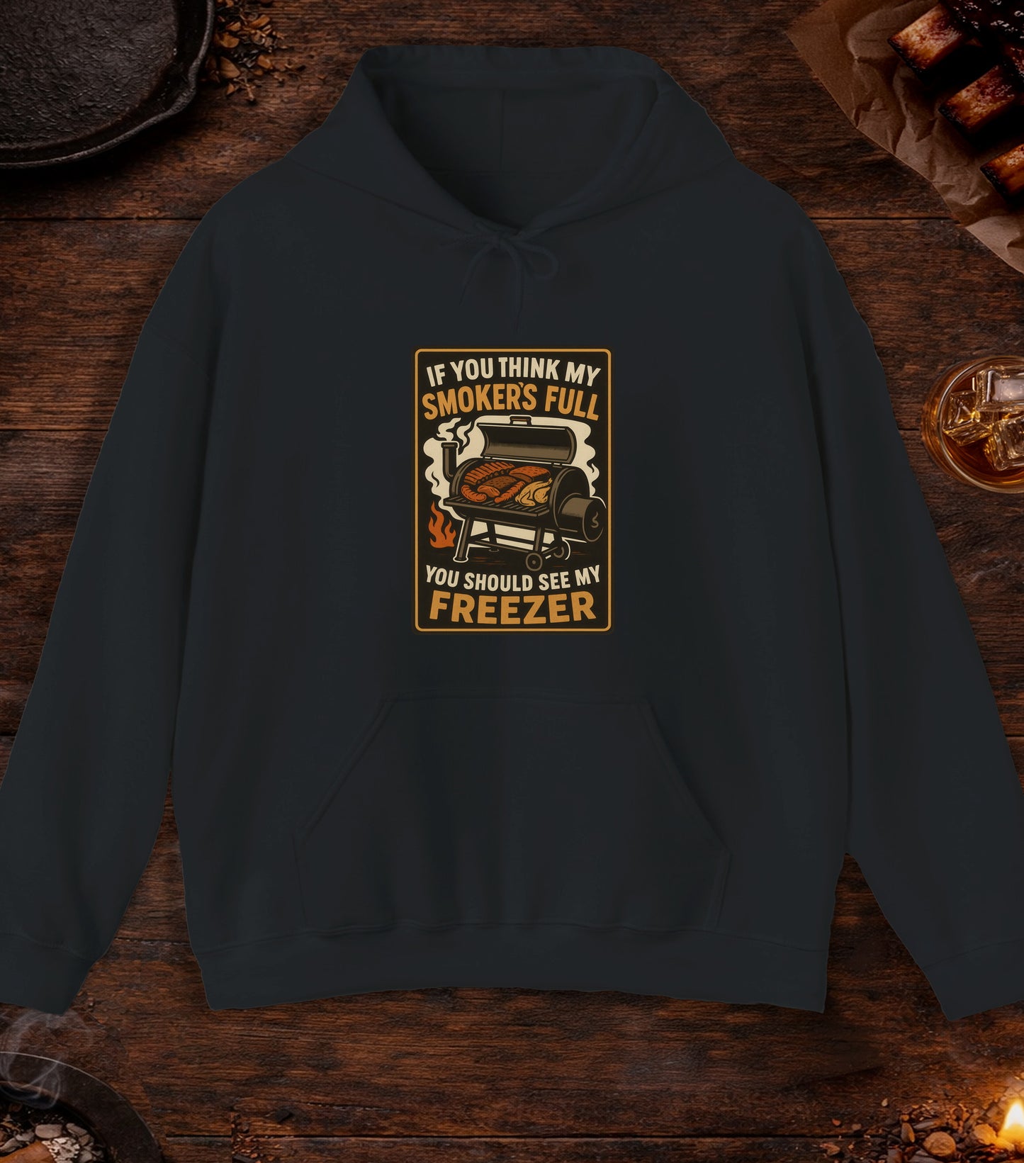 Smoker Full Freezer Hoodie - Black